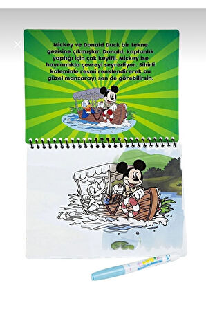 Disney Mickey Mouse Lisanslı Sihirli Boyama Kitabı Özel Sulu Kalem Ile Water Painting Mickey Mouse