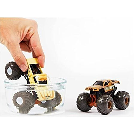 SPIN-6044943 Monster Jam Renk Değiştiren 1:64 Ikili Araba Seti 36072 Bulldozer Vs Team Meents