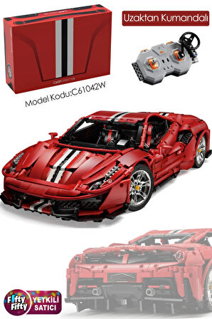 Cada Italian Red Supercar -C61042W (3187 Parça) Uzaktan Kumandalı Oyuncak Yapım Seti