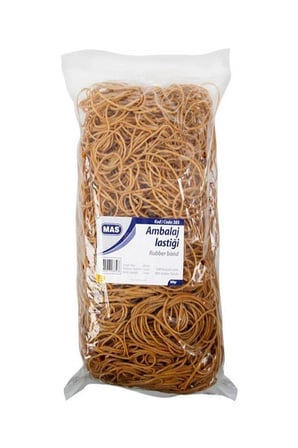 Mas Ambalaj Lastiği (Paket Lastiği) Poşet Midi %80 Kauçuk 500 Gram 80x50Mm 385