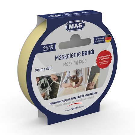 Mas Krepe Bandı Maskeleme Bantı 19 Mm X 40 Metre 2649