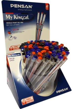 Pensan My-King Jel Tükenmez Kalem 0,5 Mm Karışık Mavi-Siyah-Kırmızı 6405 (60 Lı Paket)