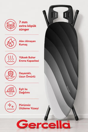 (HEDİYELİ) HARMONY BATTAL BOY (XXL BEDEN) (60X162 CM ) ÜTÜ MASASI KILIFI