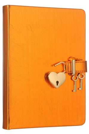 Victoria's Journals Hush Kilitli Not Defteri 160 Yaprak Çizgisiz Turuncu 4401 13x18Cm
