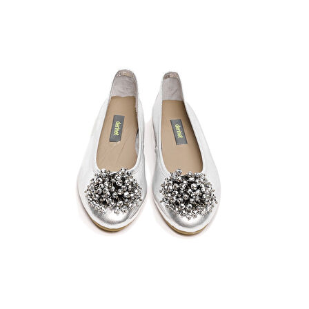 Hakiki Deri Taşlı Kadın Babet