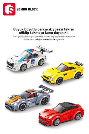Sembo Block Ferrari 599 GTO Yarış Arabası 182 Parça yapı blokları Lego ile uyumlu (607049)