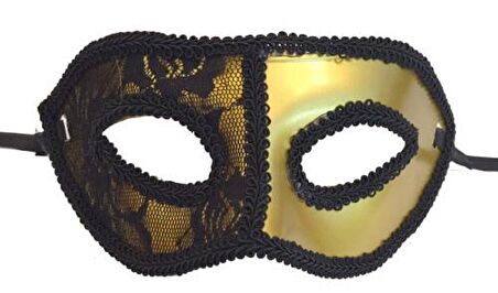 MASKE YARIM DANTEL GOLD
