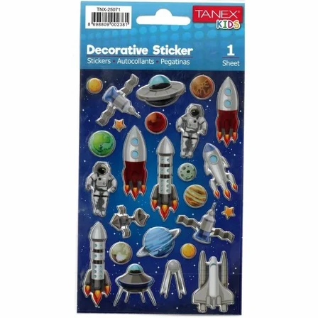 Tanex Stickers Eu Puffy Damla Etiket Uzay Serisi Tnx-25071