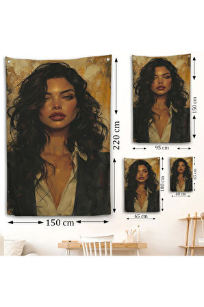 Ela Gözlü Güzel Kadın Duvar Örtüsü-7798
