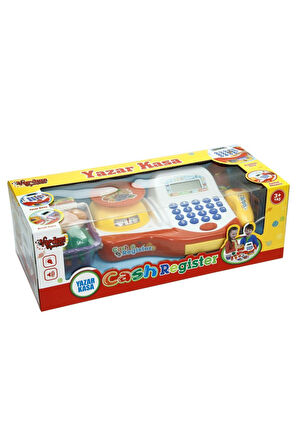 Terazili Sesli Işıklı Market Kasa Seti Orta Boy Yazar Kasa Aksesuarlı Oyuncak Meslek Seti Yazar Kasa
