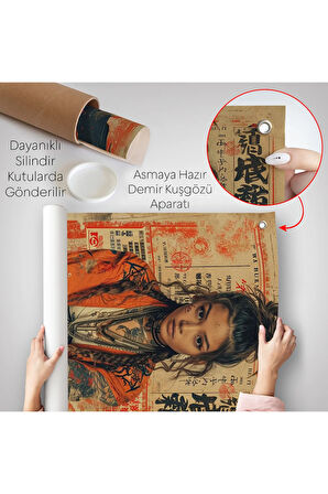 Sevimli Japon Kız Duvar Örtüsü-7799