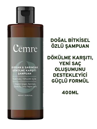 Isırgan Sarımsak Şampuanı 400 ml Onarıcı, Saç Dökülme Ve Kırılma Karşıtı Sağlıklı Uzayan Saçlar