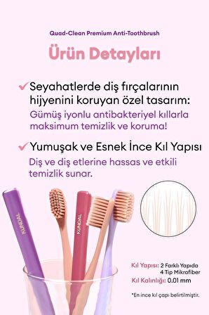 Taşınabilir Özel Kılıflı Diş Macunu ve Diş Fırçası Seti KUNDAL Premium Dental Care Travel Set