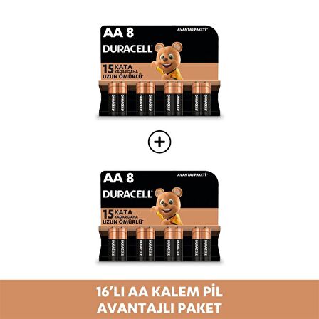 Duracell Alkalin AA Kalem Pil 16'li Paket