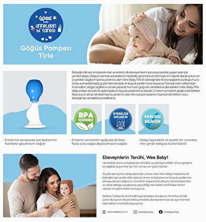 Wee Baby Silikon Göğüs Pompası Tirle - MAVİ
