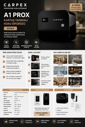Carpex A1 Prox Koku Difürözü Kartuş Tanımalı Siyah
