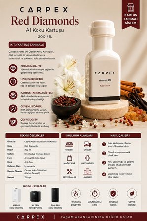 Carpex Aroma Oil 200 ml Clasicc Koku Kartuş Red Diamonds K.T.