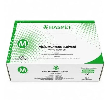 Has-Pet Vinil Muayene Eldiveni Medium 100'lü