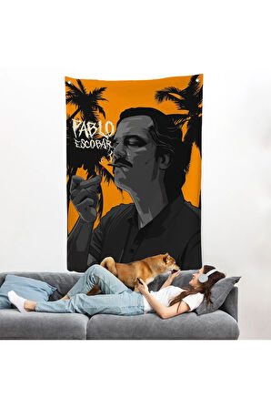 Pablo Escobar Uyuşturucu Baronu Duvar Örtüsü-7801