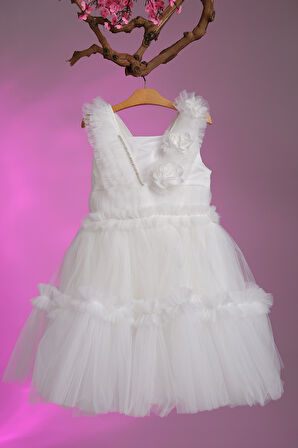 Gül Detaylı Kız Çocuk Abiye ABY.30003