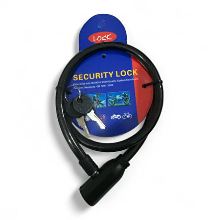 Anahtarlı Güvenlik Kilidi - Bisiklet / Motosiklet / Scooter İçin Çelik Halatlı Kilit