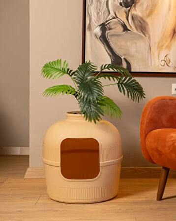 Reyo Dekorapet Dekoratif Kedi Tuvaleti Latte