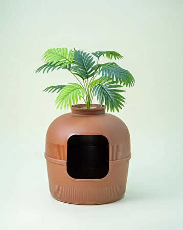 Reyo Dekorapet Dekoratif Kedi Tuvaleti Kahverengi