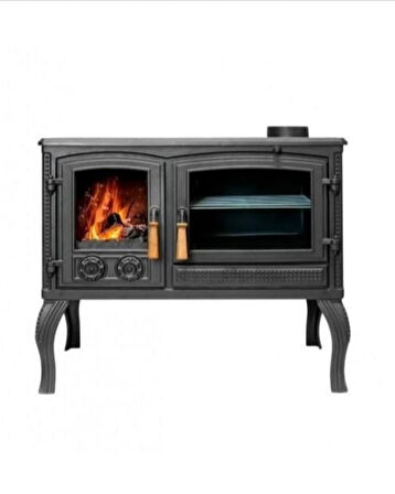 Reyo Stove Ayder Fırınlı Kuzineli Döküm Şömine Soba