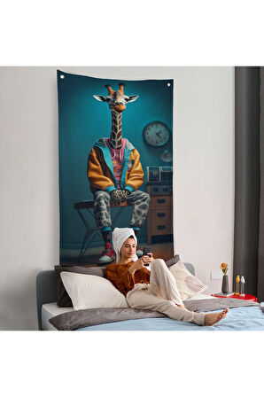 Sevimli Zürafa Duvar Örtüsü-7802