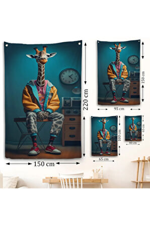 Sevimli Zürafa Duvar Örtüsü-7802