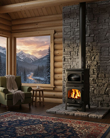 Reyo Stove Danışment Fırınlı Küllüklü Döküm Şömine Soba