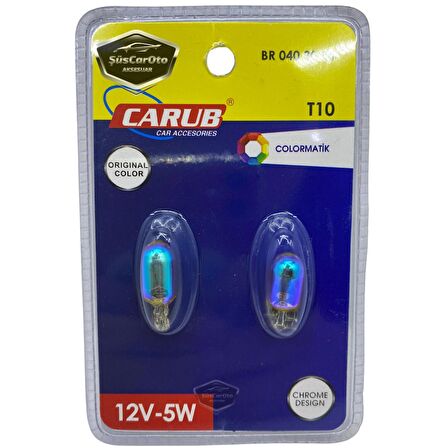 Carub Diadem Ampul Krom Amber Park Ampulü T10 WY5W 12V Turuncu Işık Colormatik 2'li Takım