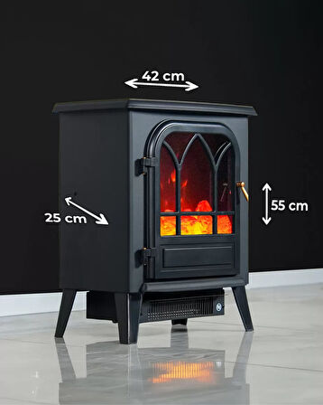 Dlc Flamix 1950W Dekoratif Ayaklı Şömine