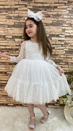 Katkat Prenses Dantel Tokalı Kız Çocuk Elbise
