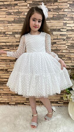 Katkat Prenses Dantel Tokalı Kız Çocuk Elbise