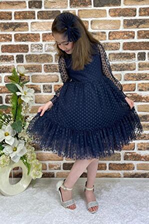 Katkat Prenses Dantel Tokalı Kız Çocuk Elbise