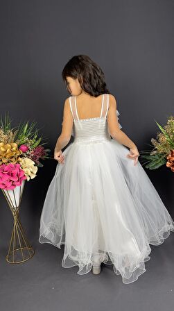 Kız Çocuk Robası Katlı Özel Gün Abiye Elbise MNK0475