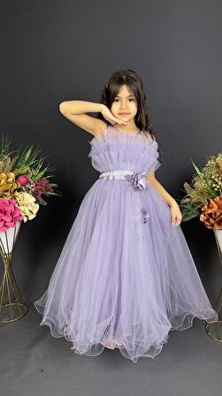Kız Çocuk Robası Katlı Özel Gün Abiye Elbise MNK0475