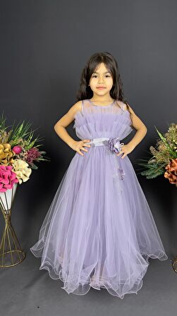 Kız Çocuk Robası Katlı Özel Gün Abiye Elbise MNK0475