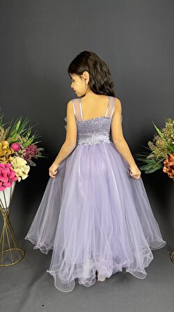 Kız Çocuk Robası Katlı Özel Gün Abiye Elbise MNK0475