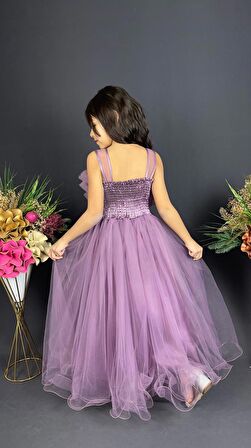 Kız Çocuk Robası Katlı Özel Gün Abiye Elbise MNK0475