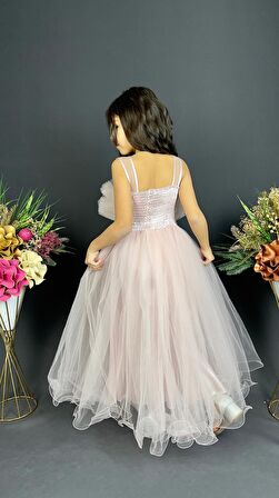 Kız Çocuk Robası Katlı Özel Gün Abiye Elbise MNK0475