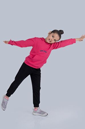 NewYork Mini Kanguru Cepli Kapüşonlu Kız Çocuk Eşofman Takım MNK0513