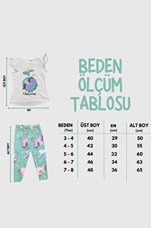 Kız Çocuk Fırfır Kollu Taytlı Takım Mnk0528