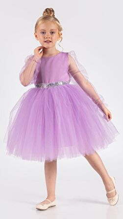 Kanatlı Kız Çocuk Şifon Kol Abiye  MNK0534