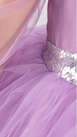 Kanatlı Kız Çocuk Şifon Kol Abiye  MNK0534