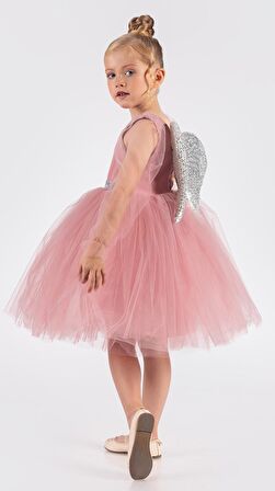 Kanatlı Kız Çocuk Şifon Kol Abiye  MNK0534