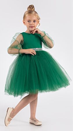 Kanatlı Kız Çocuk Şifon Kol Abiye  MNK0534