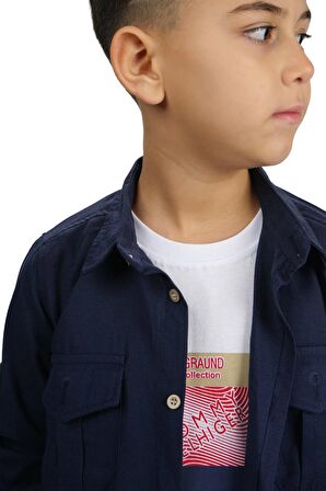 Gömlek , Pantolon , T-Shirt  3Parça Erkek Çocuk Takım MNK1754