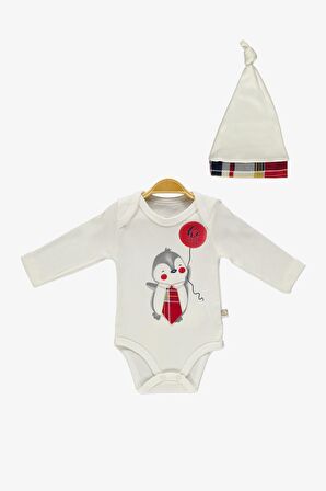 Kravatlı Penguen Badi , Pantolon , Şapka Penye Takım MNK0587